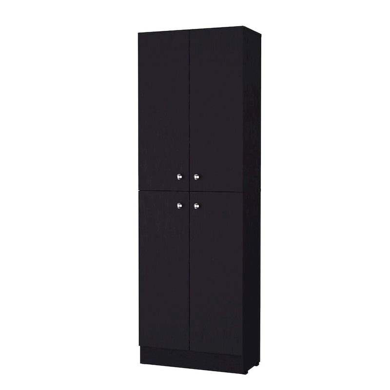 Alacena Negra/Blanca con 4 Puertas y 5 Estantes, Armado para 1 Persona