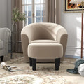 Sillón giratorio cilíndrico de terciopelo beige/negro con otomana, 1 persona