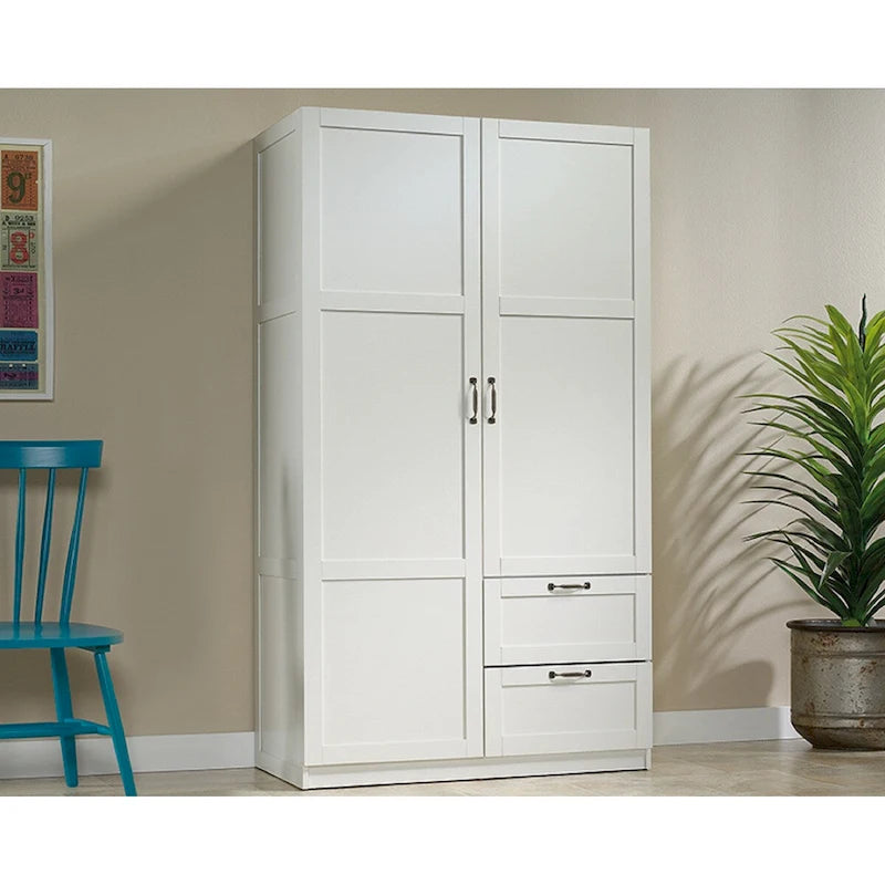 Armario de almacenamiento - Blanco / Roble Highland / Sicomoro Plateado, Individual