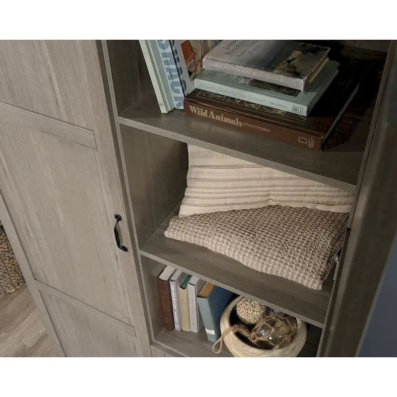 Armario de almacenamiento - Blanco / Roble Highland / Sicomoro Plateado, Individual