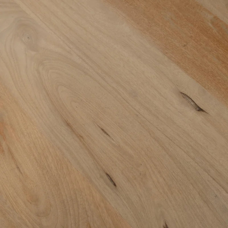 Mesas de centro redondas nido de madera de mango marrón natural, juego de 2