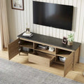 Mueble de TV de 58" con luces LED, negro/blanco antiguo, estilo moderno, para televisores de hasta 80"