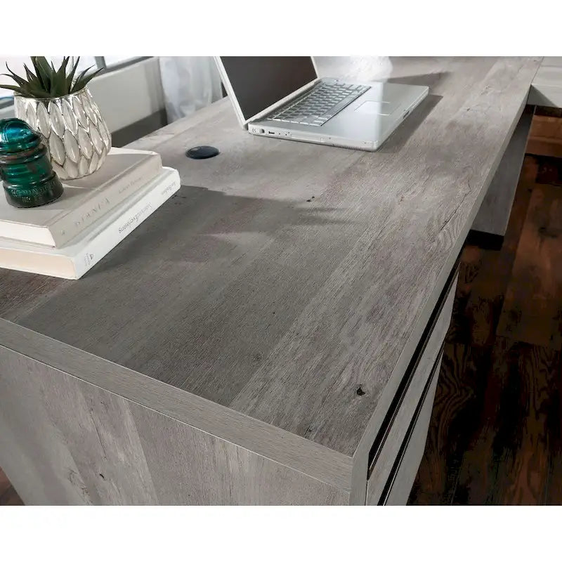 Escritorio en L Kiln Acacia con cajones – 1 persona