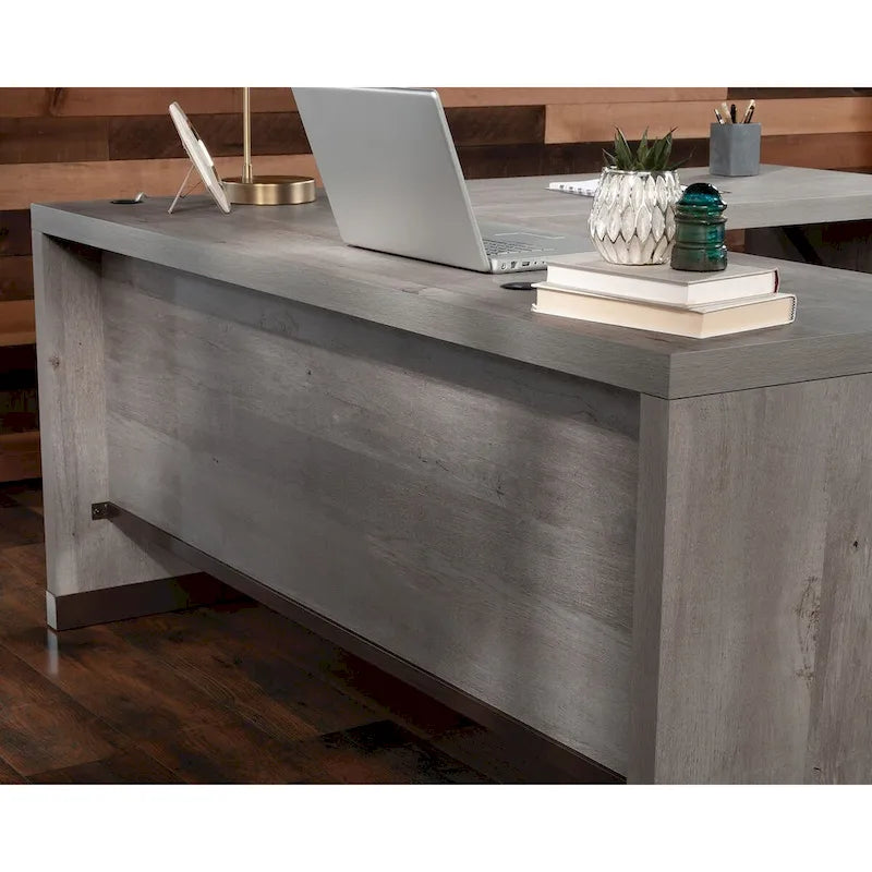 Escritorio en L Kiln Acacia con cajones – 1 persona