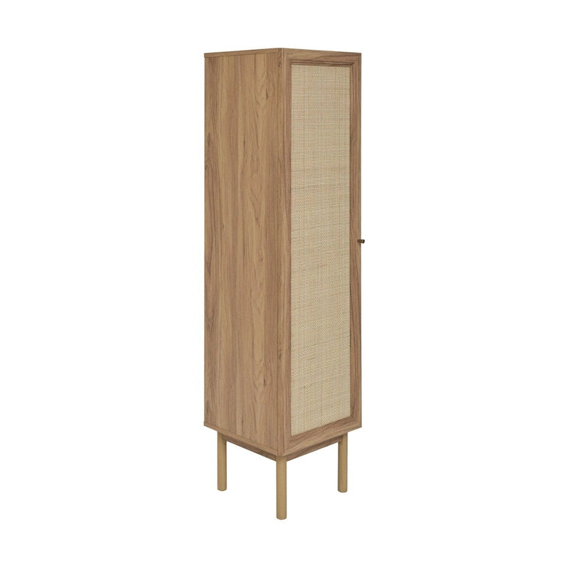 Gabinete de lino de roble pintado, 15" An. × 60" Al. × 15" Pr., 1 persona