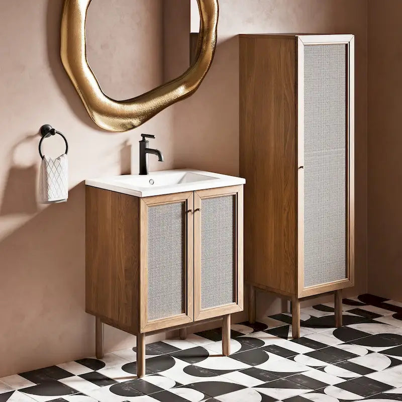 Gabinete de lino de roble pintado, 15" An. × 60" Al. × 15" Pr., 1 persona