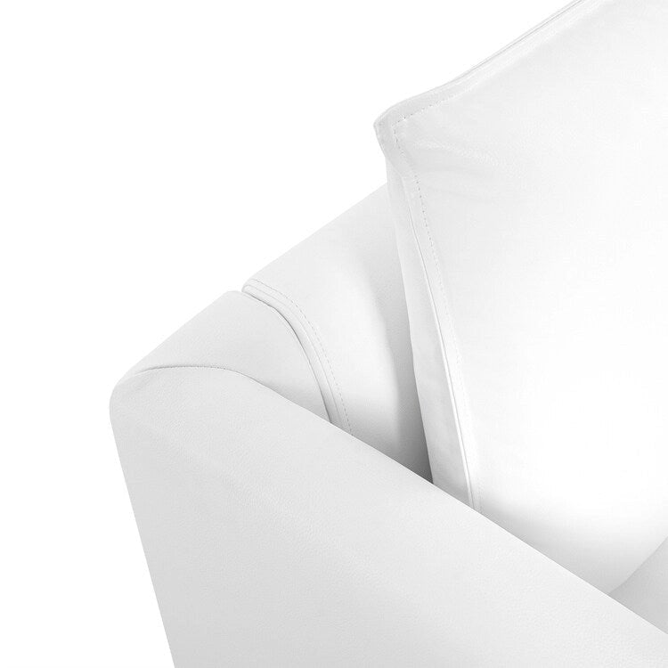 Sillón modular de lino beige, estructura de madera maciza, asiento individual
