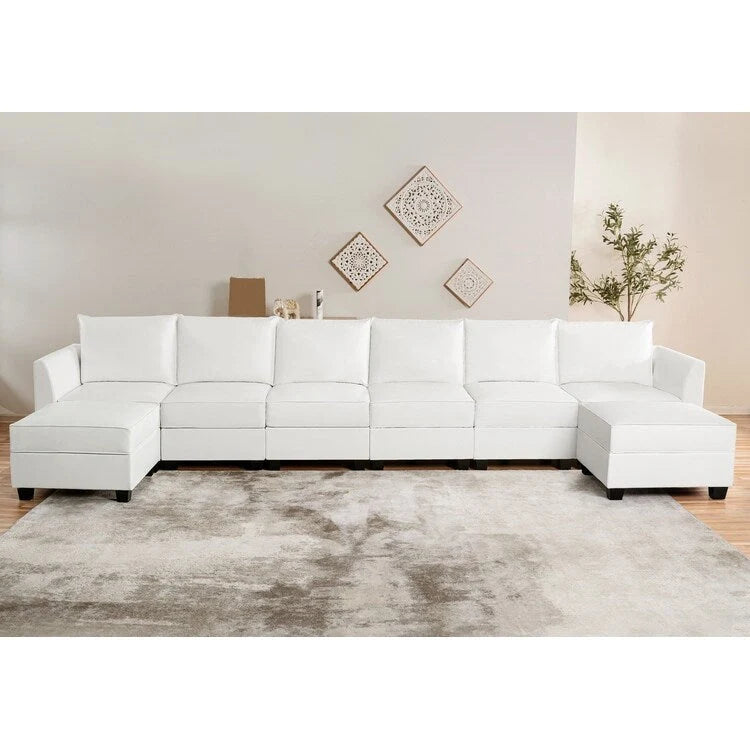 Sillón modular de lino beige, estructura de madera maciza, asiento individual