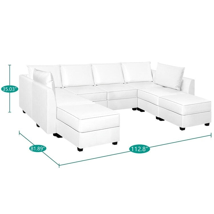 Sillón modular de lino beige, estructura de madera maciza, asiento individual