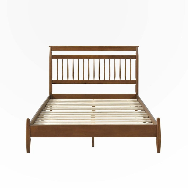 Cama de plataforma tamaño California King estilo transición en castaño para 1