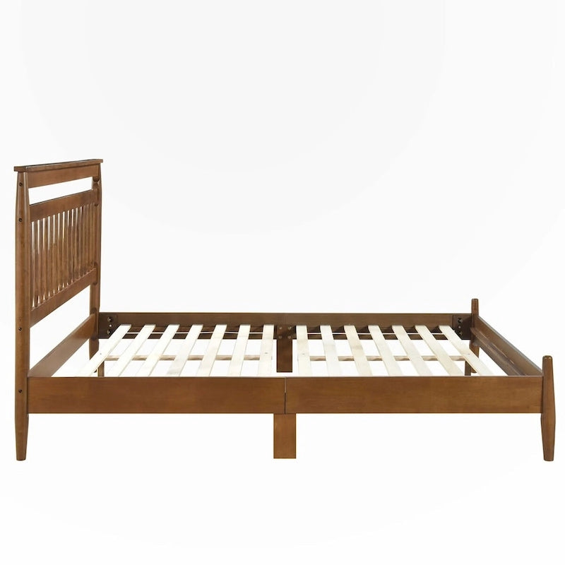 Cama de plataforma tamaño California King estilo transición en castaño para 1